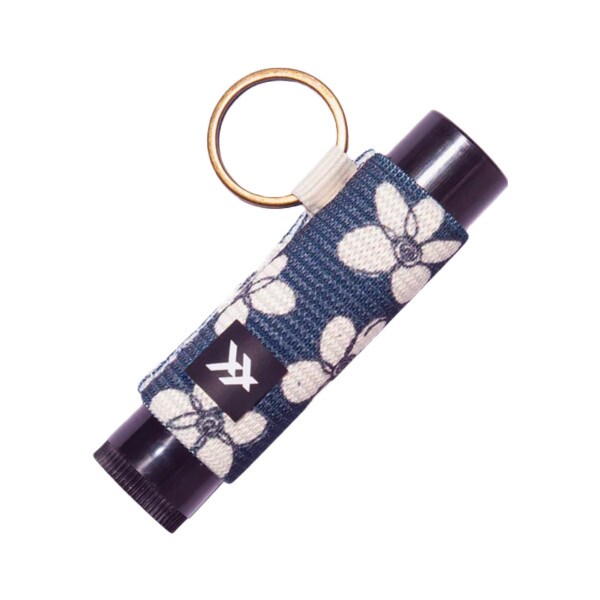 Cream Navy Floral Thread Lip Balm Holder